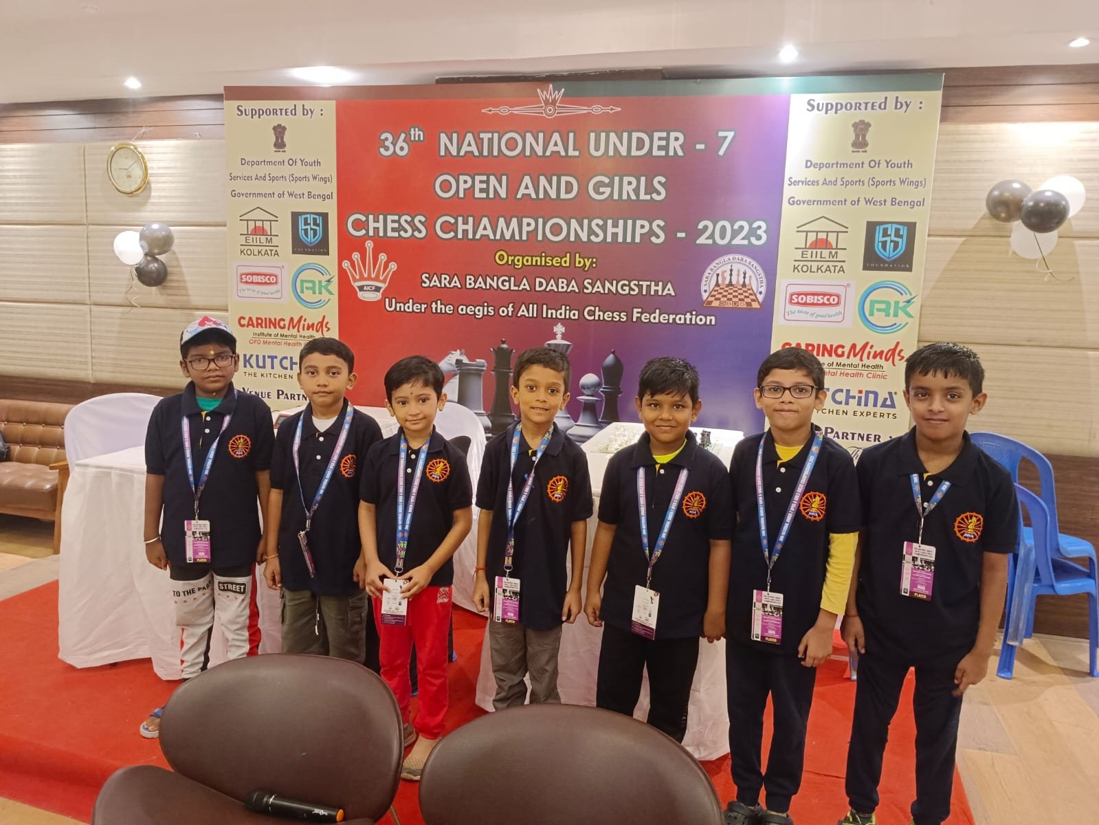 Odisha Participants in 36th National Chess (U7) OPEN & National (F7) Girls Chess Championships 2023 from 21 to 25 September 2023 at Hotel The Stadel, Salt Lake Stadium, Kolkata.